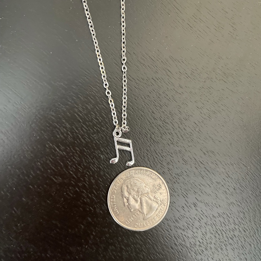 Handmade Music Note Necklace - Picture 3 of 3